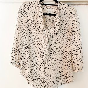 Anthropologie polka dot blouse